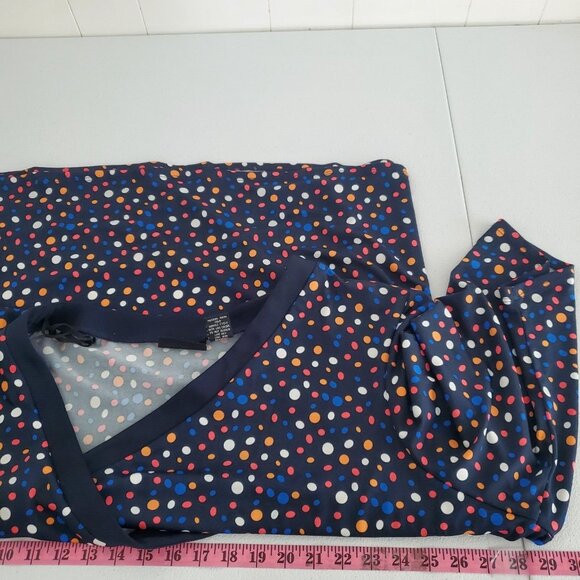 Maggie Barnes Womens Blue Polka Dot Crossover Blouse Size 2X V Neck 3/4 Sleeve - Picture 8 of 11